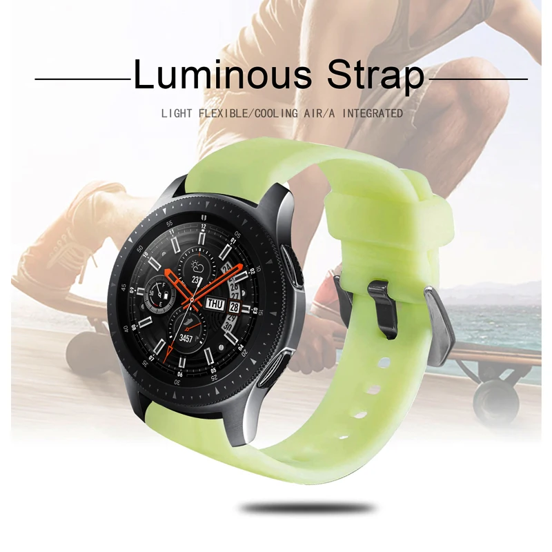 Светящийся ремешок AKGLEADER для Samsung Galaxy Watch 46 мм Gear S3 22 часов из мягкой резины Huawei
