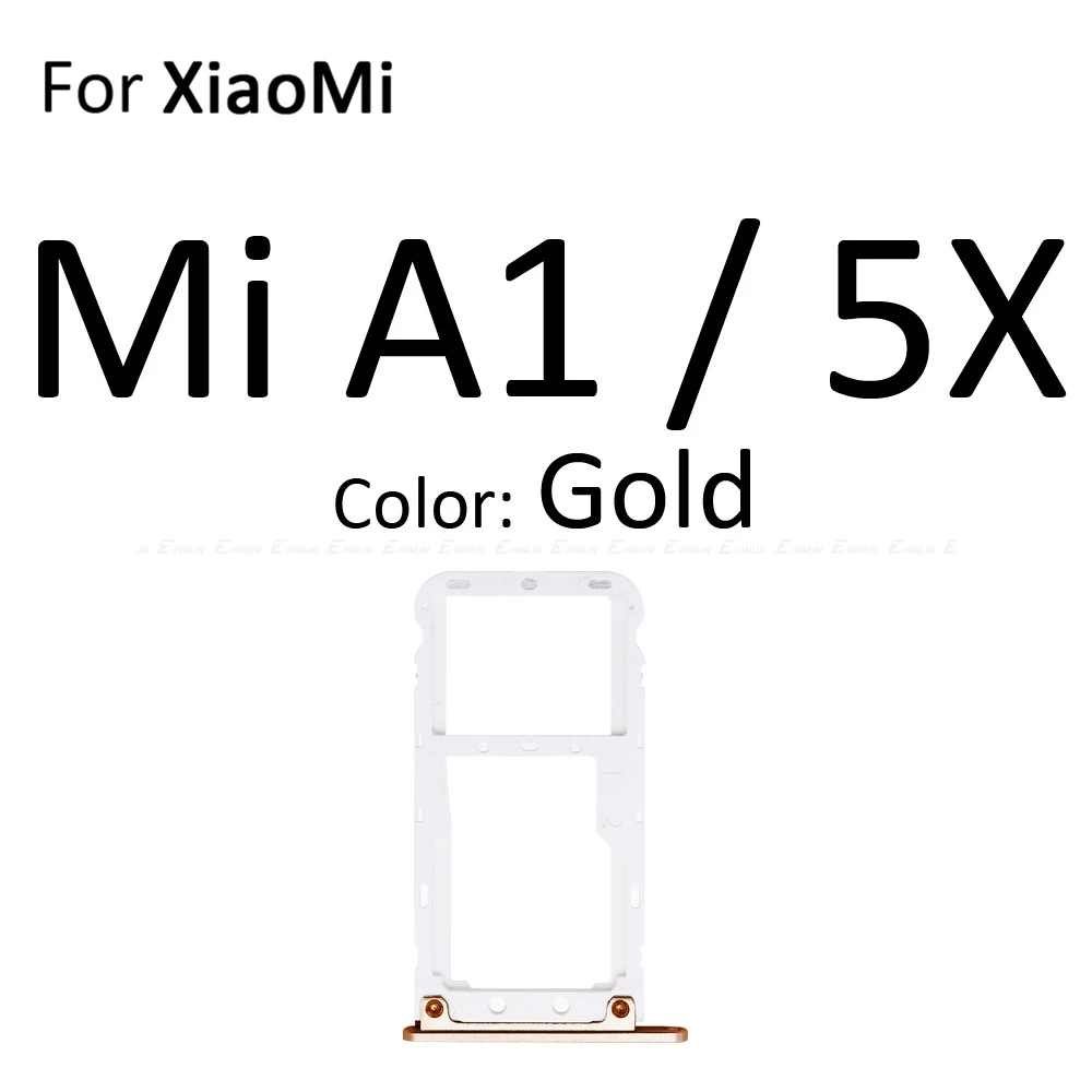 Sim Micro SD Держатель для карт Слот лоток ридер для Xiaomi Mi 8 Lite A1 5X адаптер контейнер Сменные соединительные детали - Color: For Mi A1 Gold