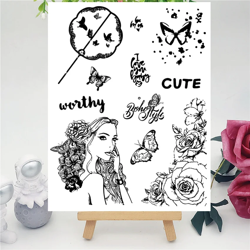 Штампы силиконовые прозрачные для скрапбукинга и открыток 14*18 см валик