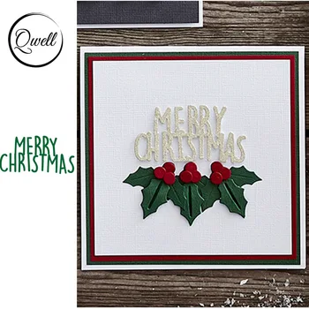 

QWELL Merry Christmas Word Metal Cutting Dies for Scrapbooking and Card Making Craft 2019 New die cuts