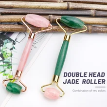 Natural Quartz Stone Roller Color Mixing Jade Roller Face Lift Massager Face Slimming Scraper Gua Sha Massage Skin Care for Gift