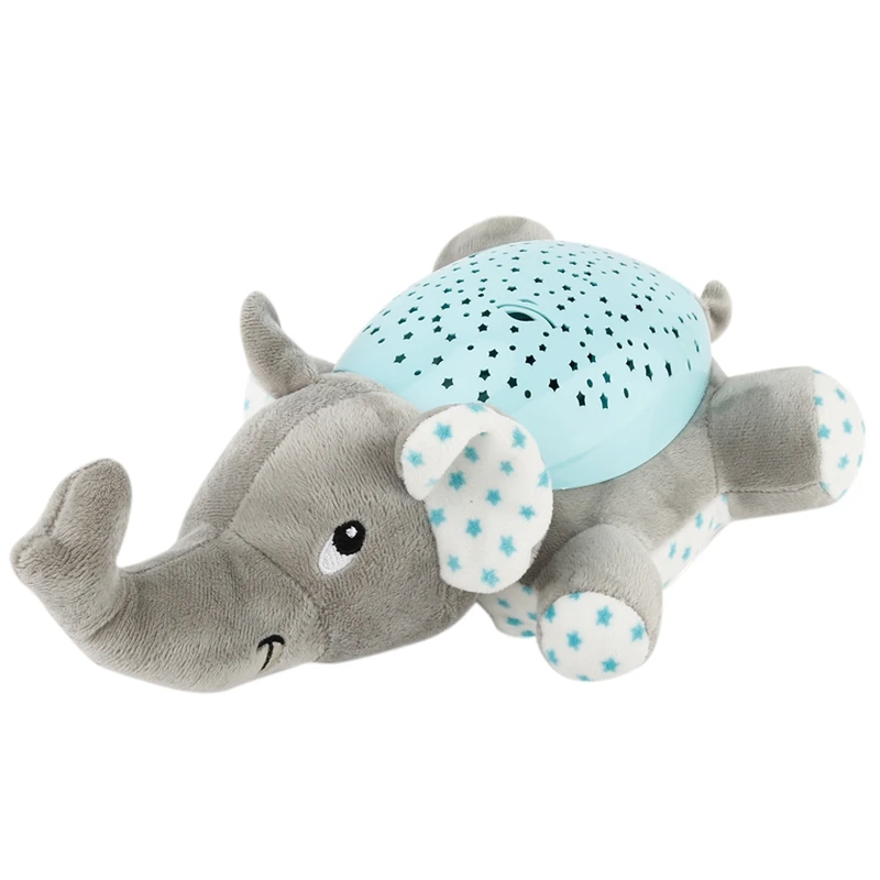 Gray Elephant Детские Мультяшные Проекционные плюшевые игрушки милые музыкальные успокаивающие Детские игрушки милые Проекционные Животные Куклы для младенца спящего хорошо - Цвет: Gray Elephant