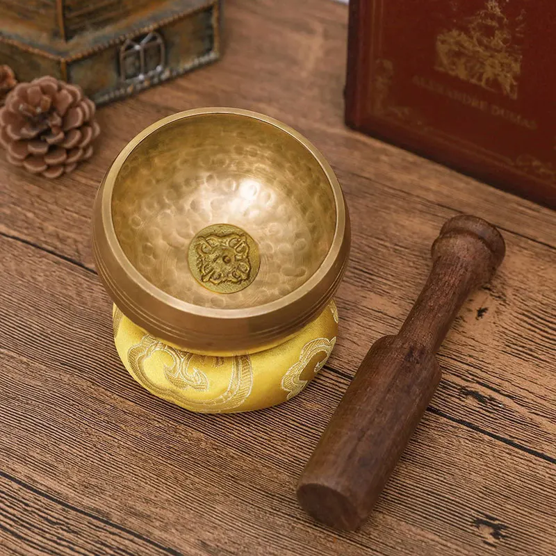 8cm Handmade Nepal Tibetan Singing Bowl Set Resonance Healing Meditation Yoga With Mallet Gift Ornament | Спорт и развлечения