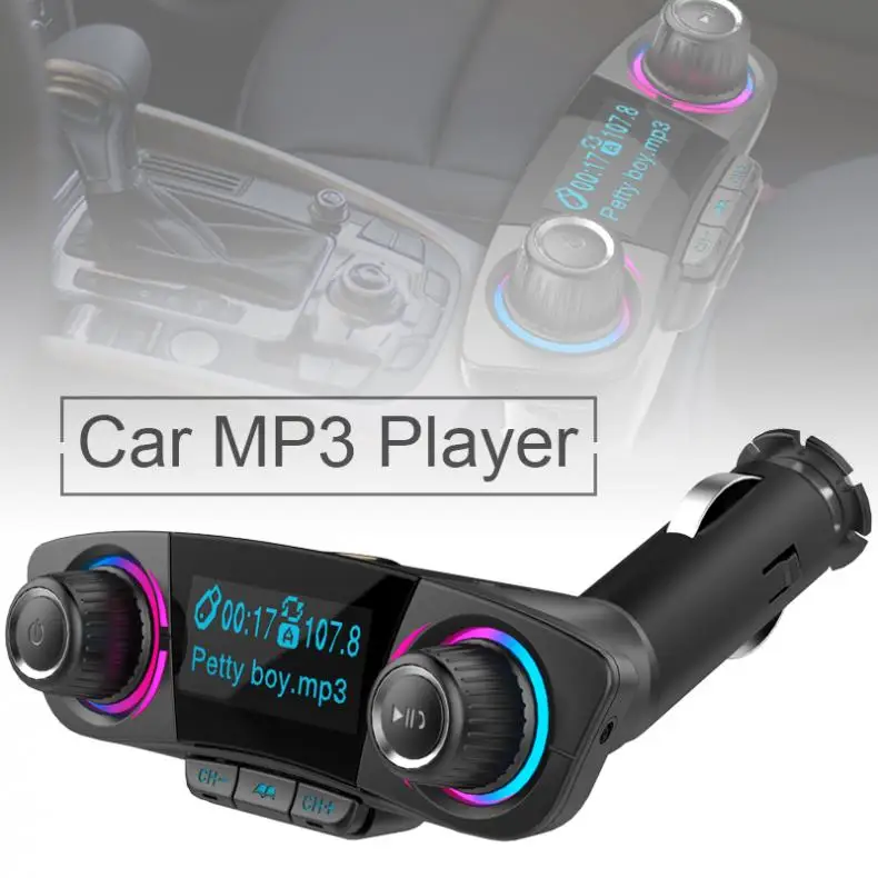 Многофункциональный Bluetooth универсальный fm-передатчик двойной USB Аудио Автомобильный mp3 плеер Handsfree MP3 Поддержка TF карта быстрая зарядка AUX