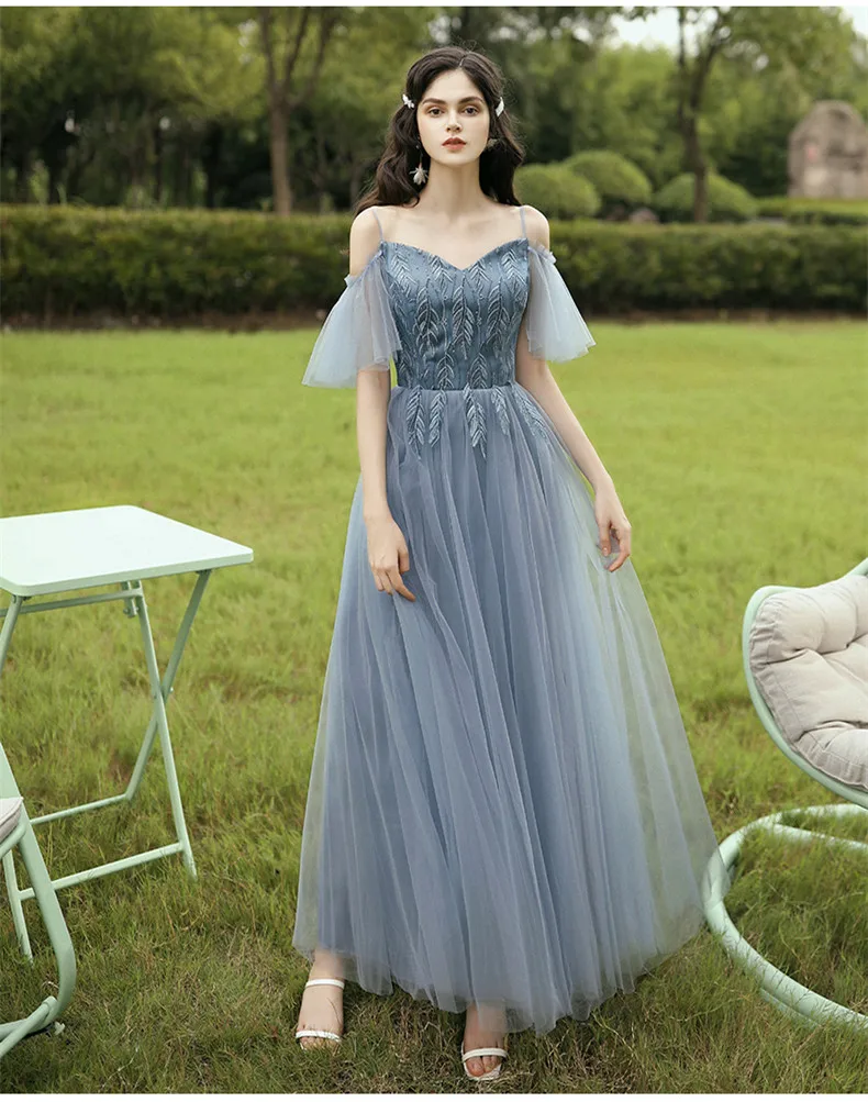 JYX-88108# платье подружки невесты длинное серое, синее, красное, винно-коричневое платье для свадебной вечеринки, выпускного вечера рождественское бальное платье дешевая для девочек