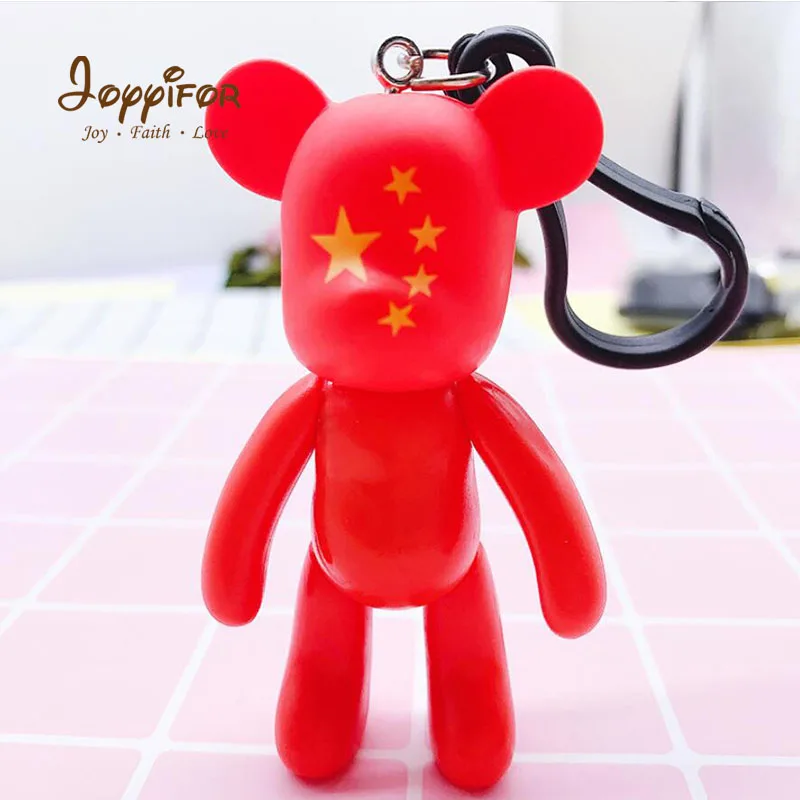 Joyifor Bearbricklys брелок с героями мультфильмов классические фигурки медведь автомобильный брелок Симпатичная детская Мишка сумка кулоны-куклы модель детского подарка - Цвет: Светло-желтый