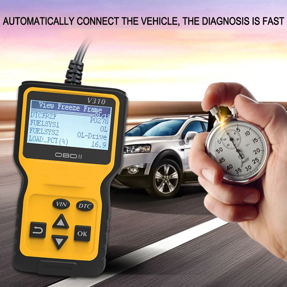 OBD OBDII сканер считыватель кодов автомобильный диагностический ошибок двигателя