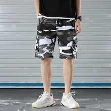 Камуфляжные мужские шорты, милые летние популярные повседневные свободные военные Короткие штаны размера плюс 29-55 57 59