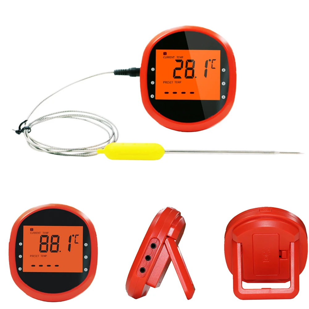 With Probe Bluetooth Backlit Timing Phone Control LCD Display Meat Portable Outdoor Digital Tool Wireless BBQ Thermometer