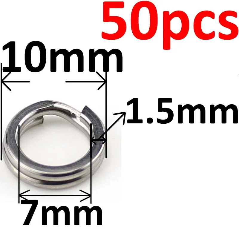 50 шт/100 шт Нержавеющее стальное разъемное кольцо диаметром от 4 мм до 12 мм сверхмощное рыболовное двойное кольцо соединитель рыболовные аксессуары - Цвет: 10