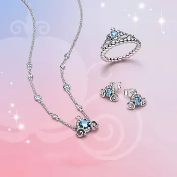 Collar de plata de ley 925 auténtica para mujer, collar de coche de calabaza de circón brillante esmaltado, adecuado para llevar regalo
