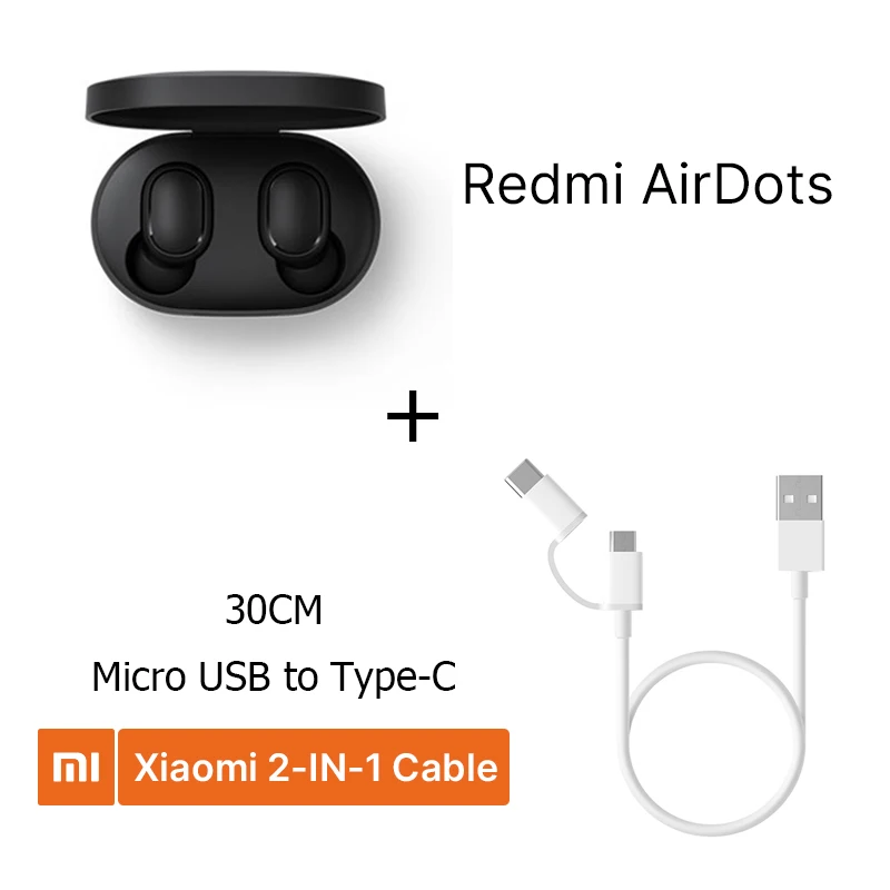 Black30 Глобальная версия Xiaomi Redmi AirDots Bluetooth 5,0, наушники-вкладыши TWS, беспроводные Bluetooth наушники, стерео, бас, микрофон, громкая связь, управление AI - Цвет: Black30