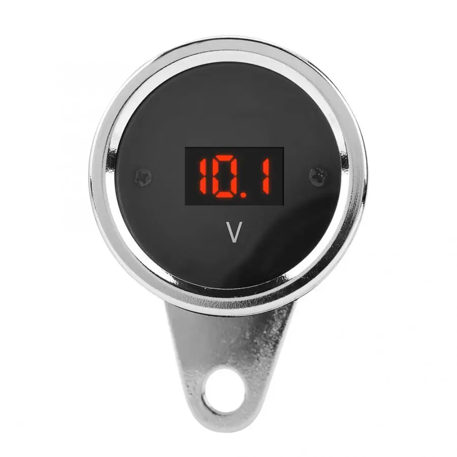 12V мотоциклов цифровые, со светодиодом вольтметр датчик хромирование водонепроницаемый вольтметр Авто