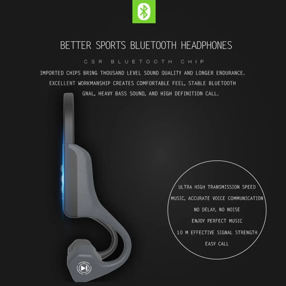 Оригинальные Bluetooth беспроводные наушники, костная проводящая гарнитура, Bluetooth 5,0, титановые спортивные наушники с открытыми ушами для смартфонов