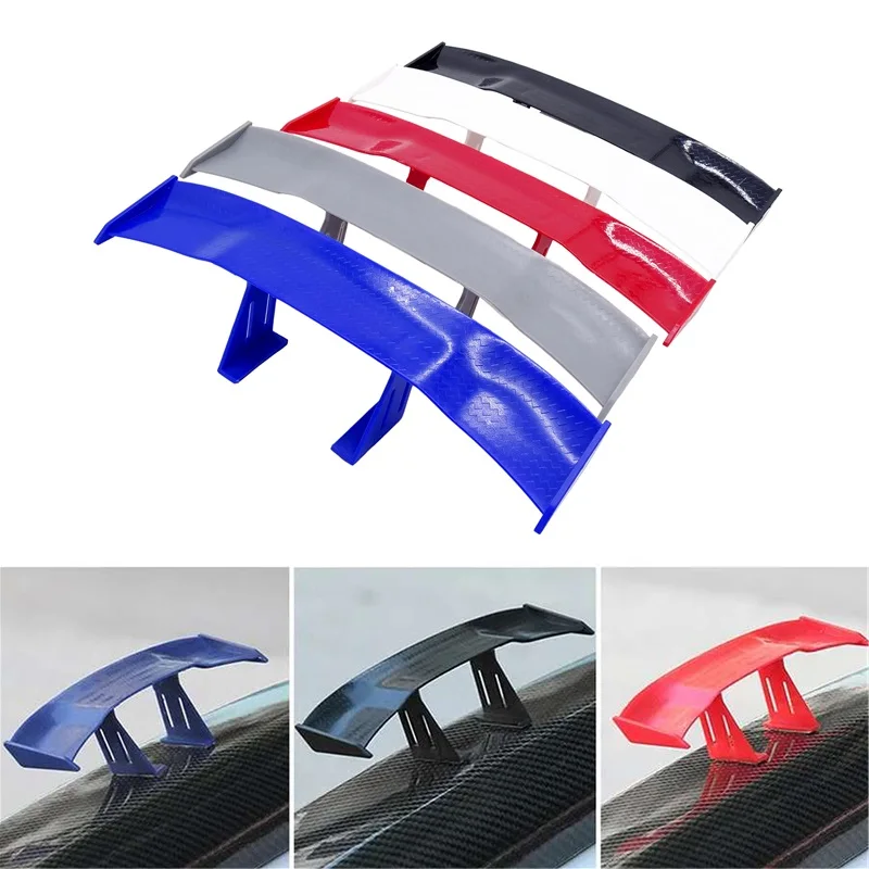 

One Piece Universal Car Mini Rear Spoiler Wing ABS Material Carbon Fiber Pattern Small Decoration Strip Car Tail Wing 5 Colors