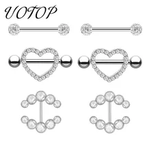 1 шт., сексуальные кольца для сосков из нержавеющей стали с кубическим цирконием для женщин, трендовые кольца для пирсинга в виде сердца, кольца для пирсинга груди, ювелирные изделия