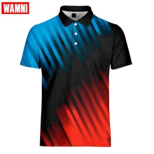 WAMNI Tennis Fashion Polo 3D рубашка Спортивная рубашка с отворотами плюс размер брендовые футболки-поло одежда футболки Топы Прямая поставка