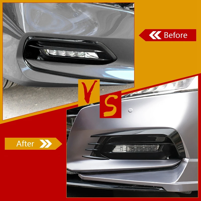 Подходит для Honda Accord- яркие черные передние противотуманные фары лампы брови крышка отделка