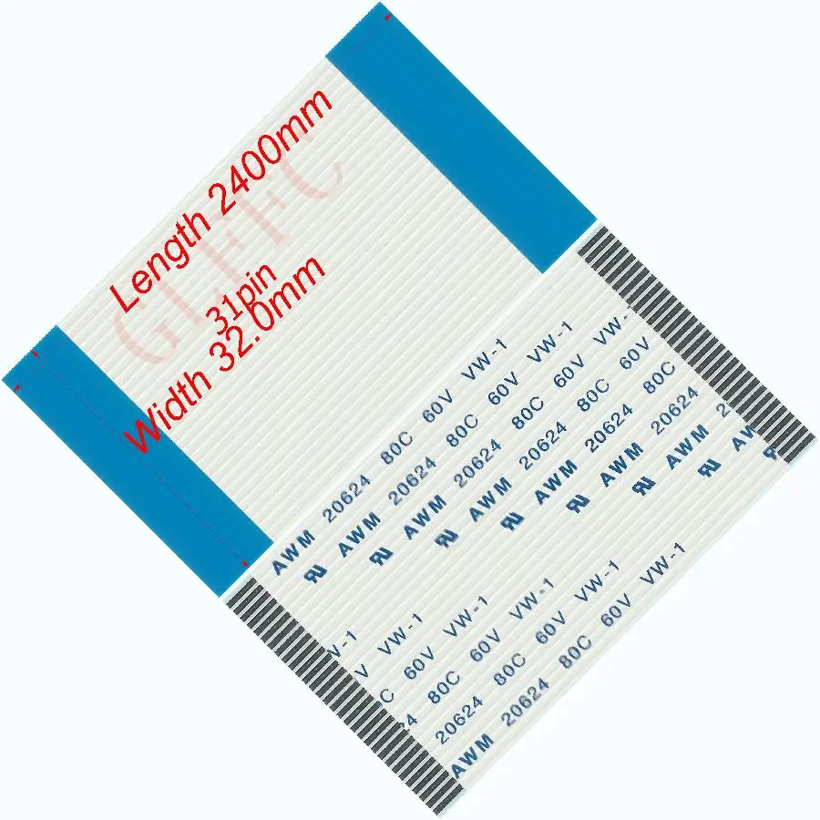 31pin 1,0 шаг 2000 мм-3600 мм a-тип Гибкий плоский кабель FFC awm 20624 ROHS для ttl lcd DVD Компьютера - Цвет: 2400