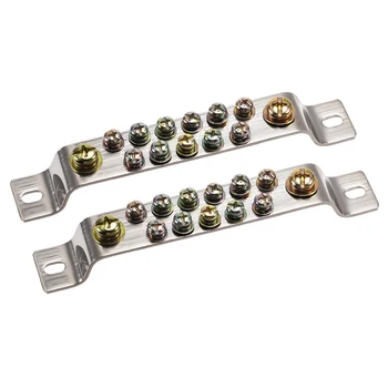 

uxcell Copper Screw Terminal Block Connector Bar 100A Double Row Bridge Shape Ground Wire 13 Positions 2 Pcs
