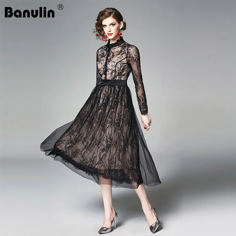 Женское платье-Автопортрет модельное элегантное платье с длинным рукавом