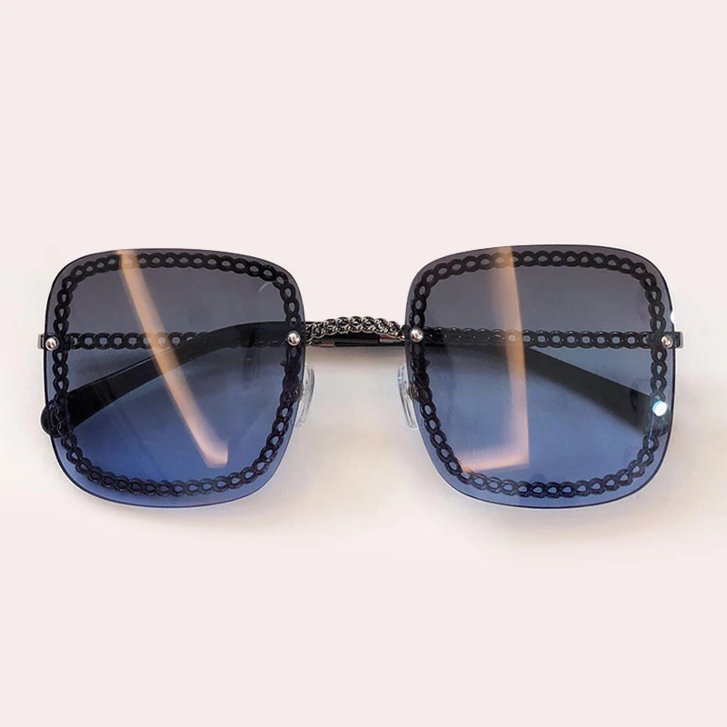 No.6 sunglasses Винтажные Квадратные Солнцезащитные очки для женщин с цепочкой UV400 Защита солнцезащитные очки Oculos De Sol - Цвет линз: No.6 sunglasses