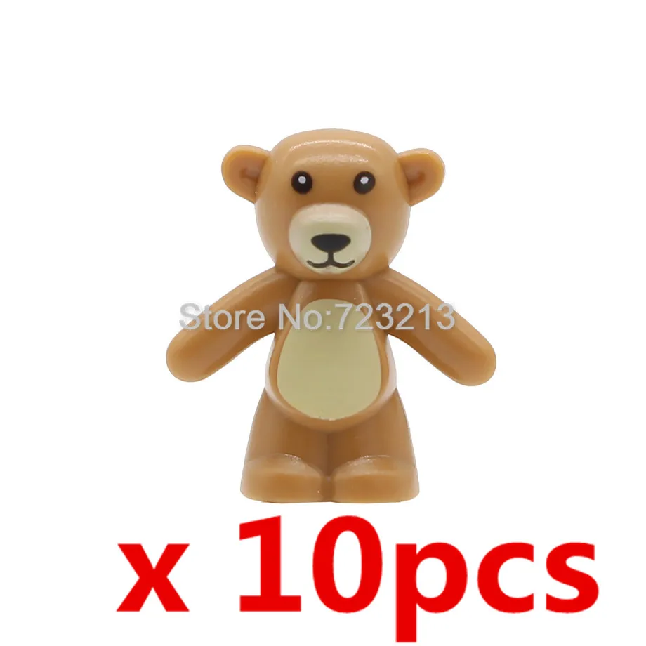 E x 10pcs 14 шт. 2 см Животные медведь мультфильм набор панда супер герой Бэтмен вспышка супер человек строительные блоки модели Кирпичи игрушки для детей - Цвет: E x 10pcs