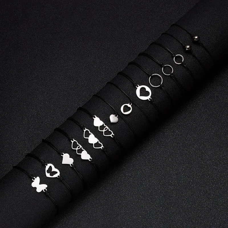 Bracelet Jewelry Family Series Friendship Metal Bracelet Mom Daughter Sister Heart Silver Color Chain Woman Couple Mother's Day Gift