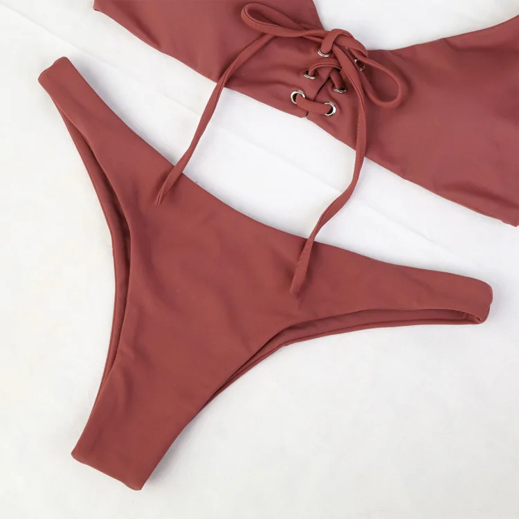 2019 Swimming Suit Woman Sexy Fission Bikini Low-waisted Three Point Type Two-sided Material 2 Piece