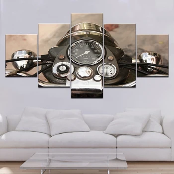 

Modular Painting Canvas Wall Art Pictures Home 5 Panel Motorcycle Decoration For Living Room Modern HD Print Poster Frame