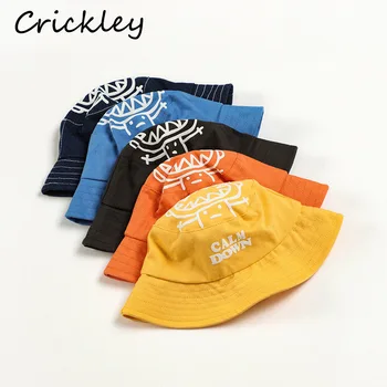 

Summer Children Cap Cartoon Characters Pattern Fisherman Hat for Boys Girls Solid Cotton Breathable Sun Hat Toddler Bucket Cap
