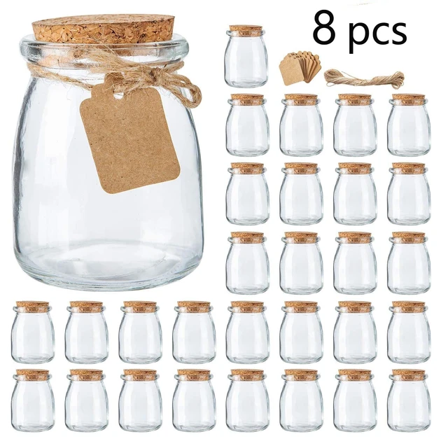 100ML mall Glass Bottles With Cork Lid Candle Containers Mini Mason Jar for  DIY Arts Crafts