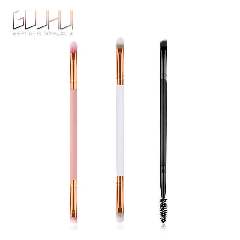 

Double head Eye Makeup Brush Nylon Eyeshadow Brush Blending Eyebrow Brush Eyelash Brush Wood Cosmetic Brush Face Make up Tools