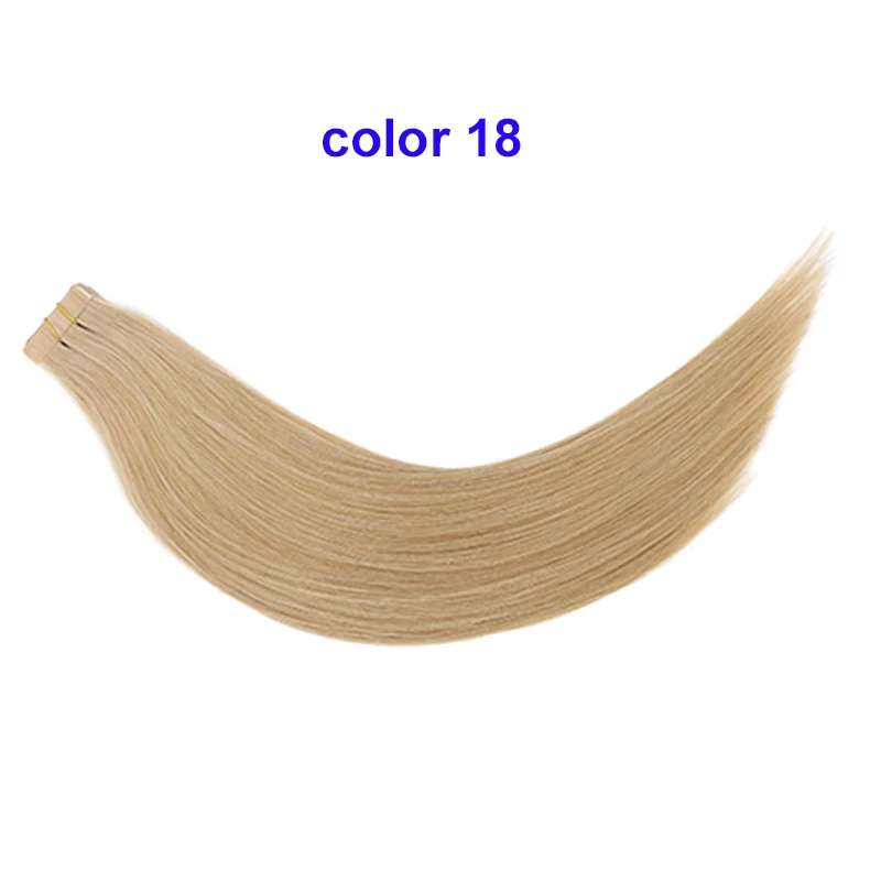 18 Sindra 1"-24" человеческие волосы для наращивания на ленте, прямые волосы Remy на клейкой основе, невидимые пряди для наращивания из полиуретана, цвет от 6 до 613b - Цвет: 18