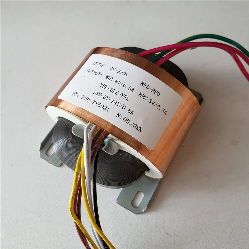 14V-0-14V 0.6A 8V-0-8V 0.5A трансформатор R Core R20 пользовательский трансформатор 220V вход 30VA медный щит Предварительный усилитель трансформатор