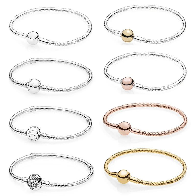 PDB SL 03 925 Sterling Silver carat smooth round button silver plate Rose Charm Bracelet for parties
