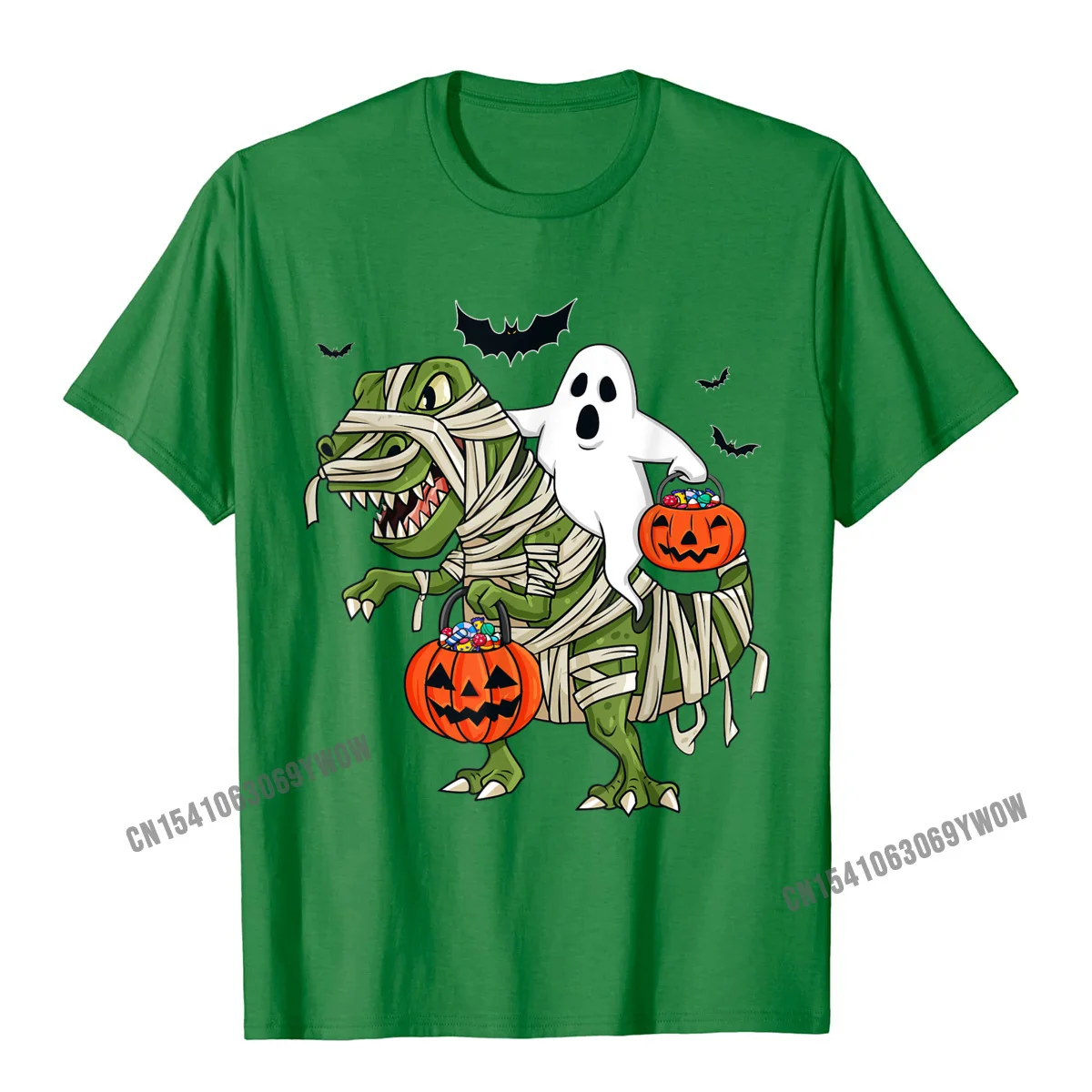 Print Custom April FOOL DAY Pure Cotton Round Neck Men T Shirt Europe Tee-Shirt 2021 Fashion Short Sleeve T Shirts Halloween Ghost Riding T Rex Funny Boys Girls Kids T-Shirt__622 green