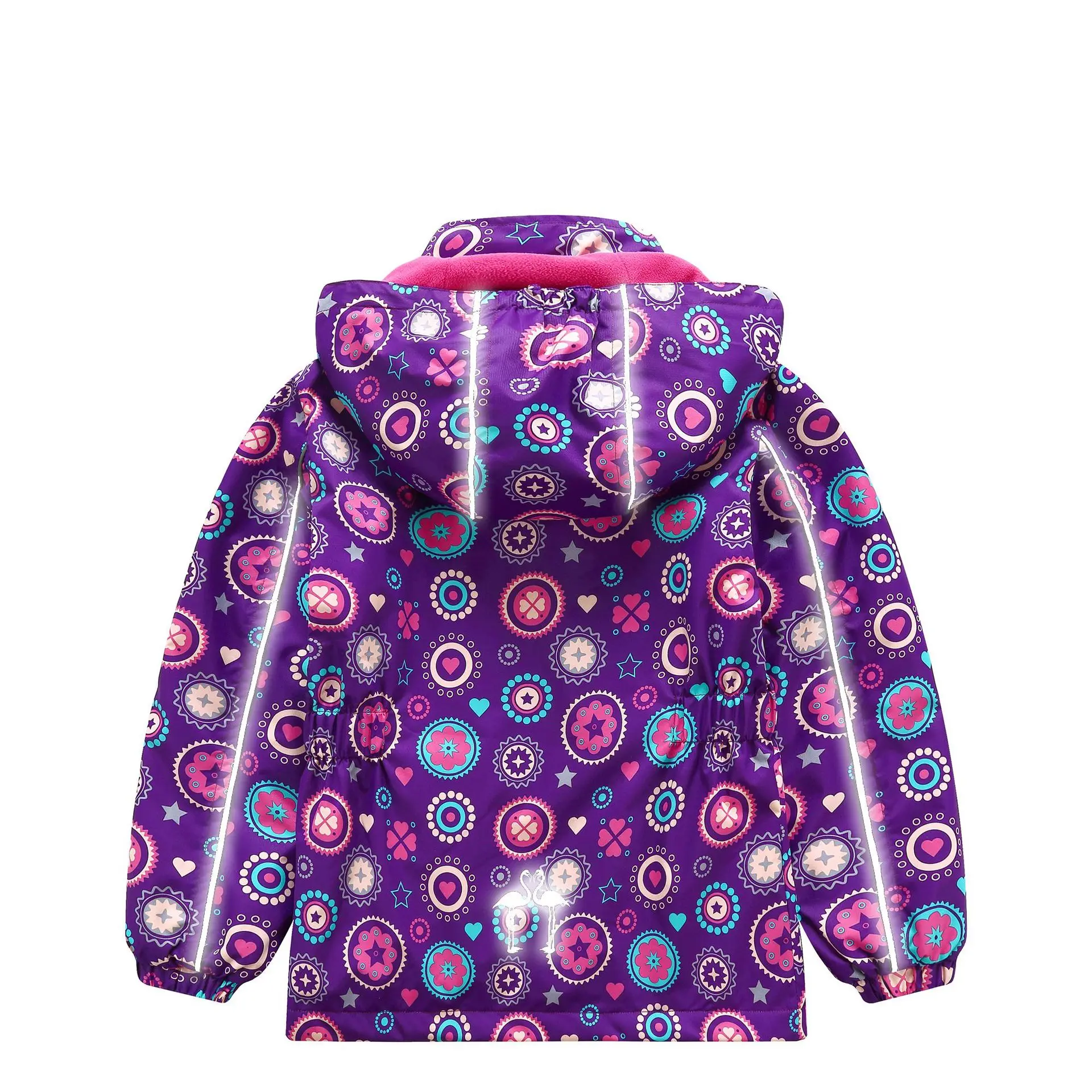 

Early Spring New European And American-Style Girls plus Velvet Jacket Waterproof Outdoor Hooded Children Raincoat Jacket