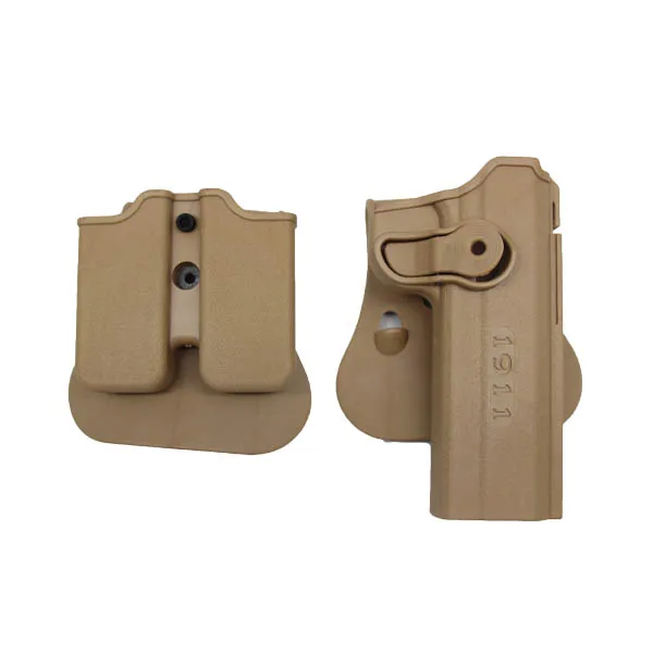 Sand holster pouch Тактический IMI Тип пистолет кобура для Кольт 1911 RH правая рука Airsoft кобура для пистолета с двойная магазинная весла пояса - Цвет: Sand holster pouch