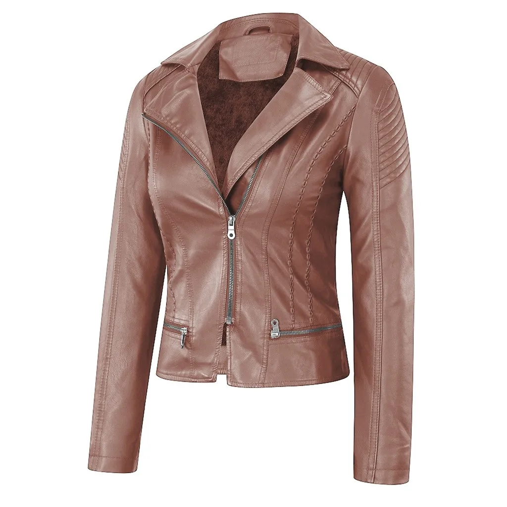 Abrigos mujer invierno зимнее пальто женское короткое пальто куртка из искусственной кожи пальто на молнии Верхняя одежда с карманами manteau femme