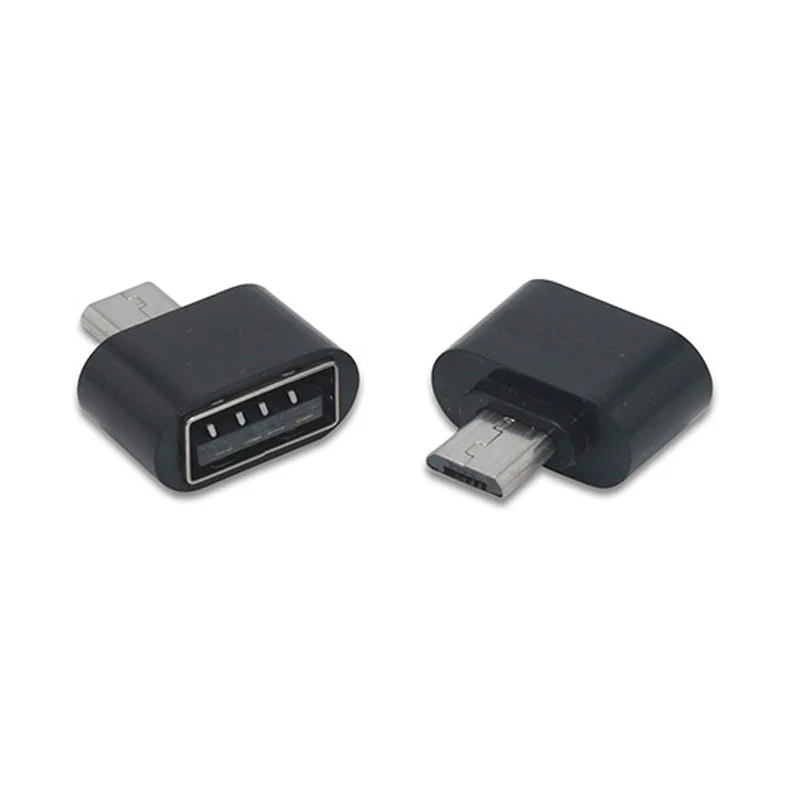 Черный Мини OTG конвертер Micro Usb к USB адаптер для мобильных планшетных компьютеров внешних устройств разъем u-диск передачи данных - Цвет: Черный