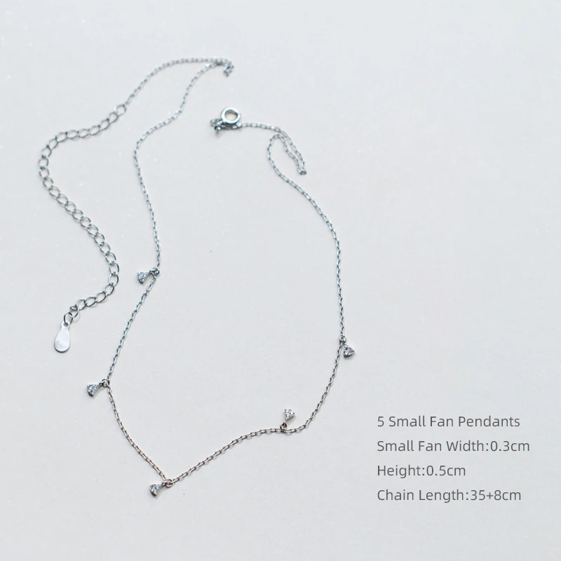 Modian Triangle Choker Necklace for Women Sterling Silver 925 Shiny CZ Geometric Line Necklace Two Style Fine Jewelry Bijoux