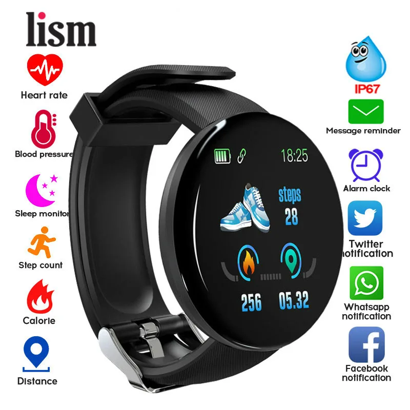 

2019 Bluetooth Smart Watch Men Blood Pressure Round Smartwatch Women Watch Waterproof Sport Tracker WhatsApp For Android Ios