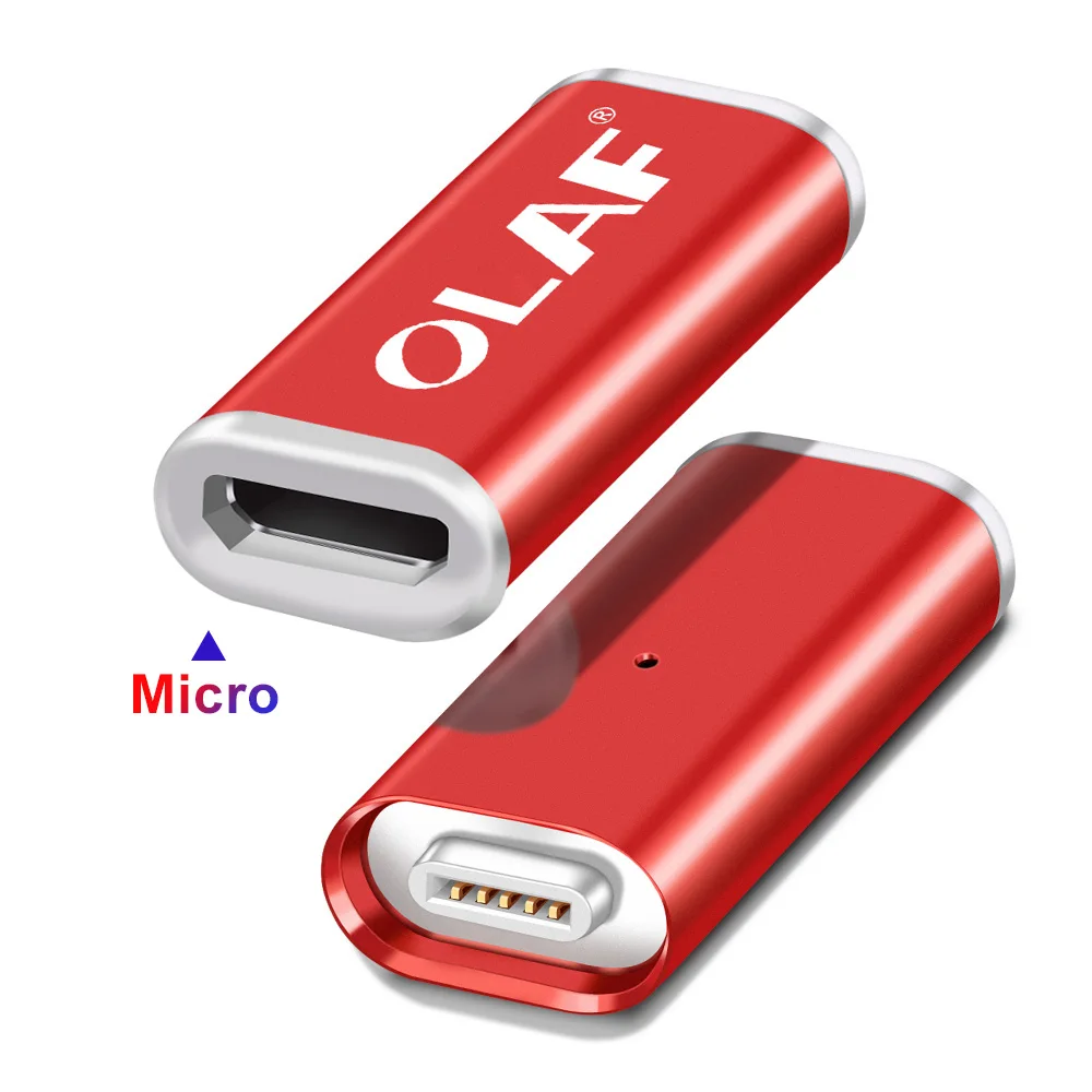 Red Micro USB Магнитный адаптер USB Micro-type C/для iPhone/Micro разъем конвертер зарядное устройство USB C Android магнит адаптер для мобильного телефона - Цвет: Red Micro USB