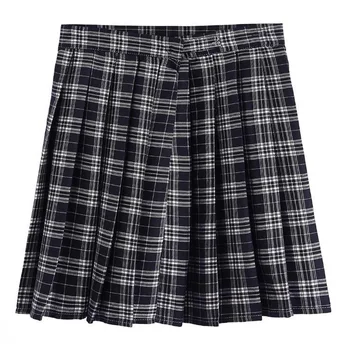 

Harajuku Plaid High Waisted Pleated Skirt Female Cute Mini Women School Skirt Preppy Style Uniform Summer Kawaii Skirt Plus Size