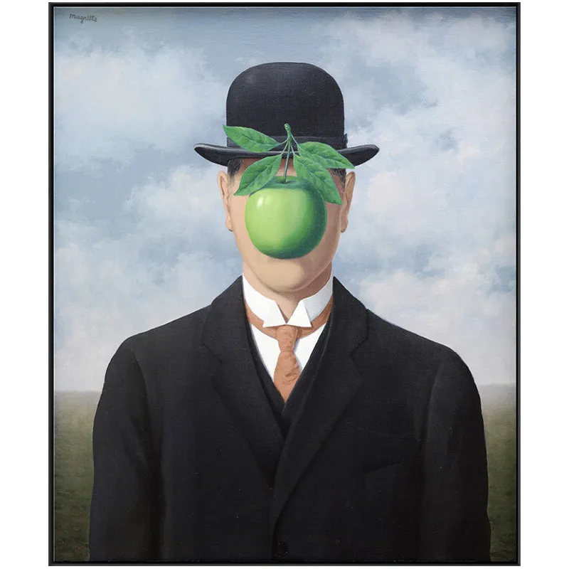 

The Son of Man 1964 By Rene Magritte Canvas Art Oil Painting Moder Home Decor Picture Wall Pictures For Living Room No Frame