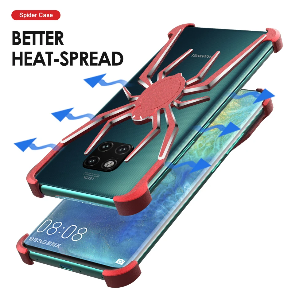 Металлический чехол с пауком для huawei mate20 mate20pro P30 Pro vivo X27 IQOO, противоударный алюминиевый металлический бампер, чехол для телефона s