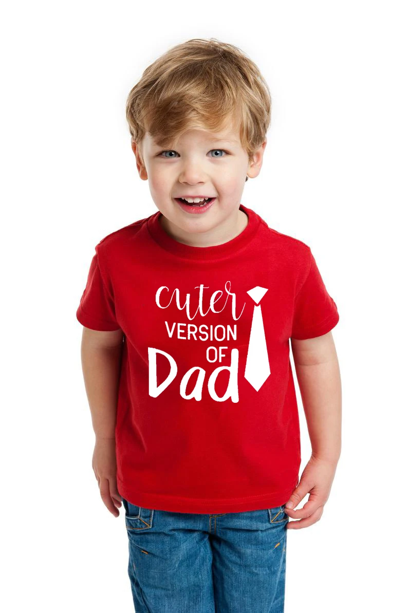 Summer Kids Tshirt Cuter Version of Dad Letters Printed Toddler Boy Girl Funny T-shirt Children Short Sleeve Casual Tees Tops
