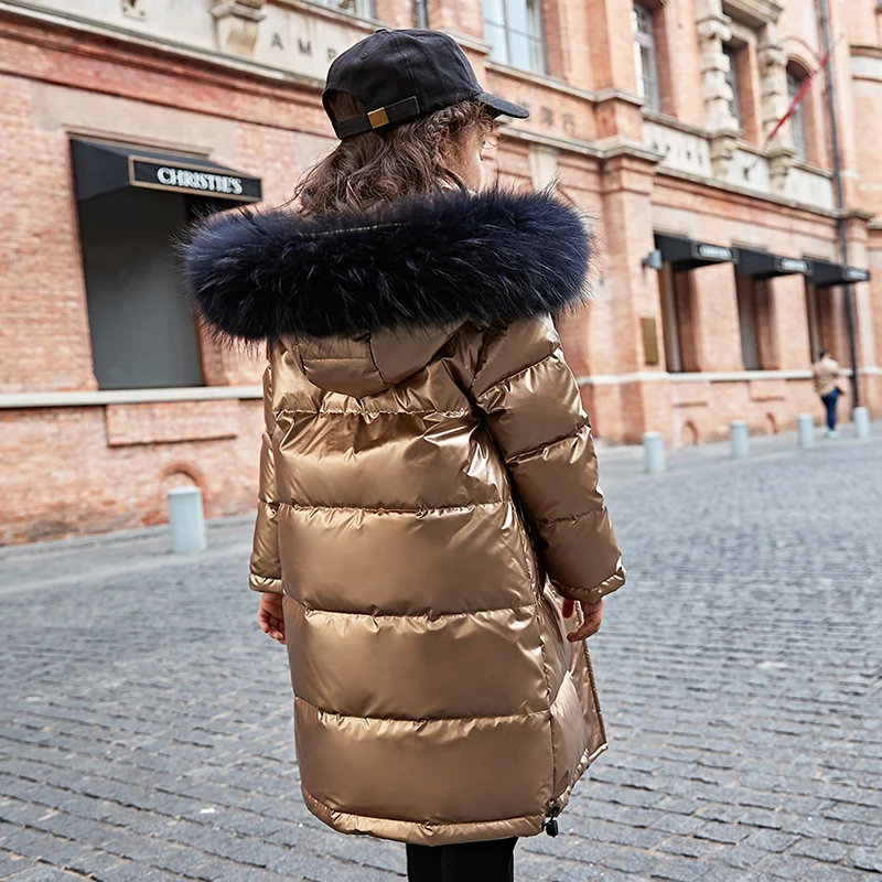 Брендовые модные пуховики для девочек 2020 теплые детские парки пальто с мехом