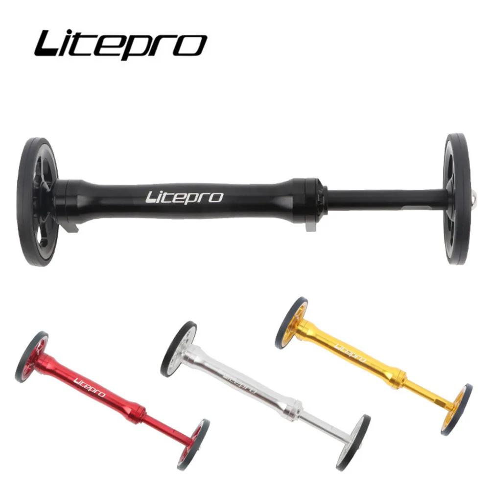 Litepro Folding Bicycle Easy Wheel Extension Rod Telescopic Bar Bike Modified Aluminum Alloy For Brompton Rear Cargo Rack Parts